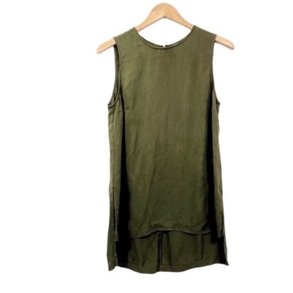 Theory Olive Green Sleeveless Top High Low Women Size M - Picture 1 of 6